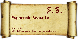 Papacsek Beatrix névjegykártya